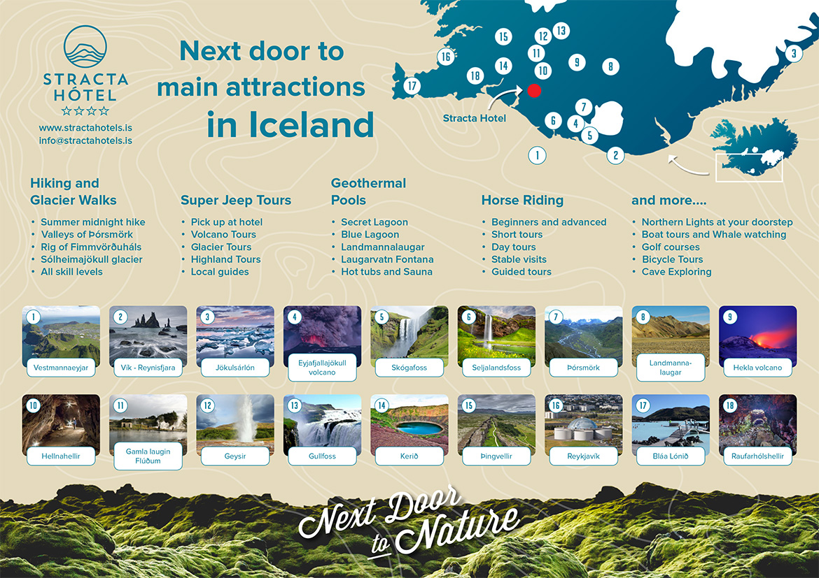 Stracta Hotel Location Map of Iceland