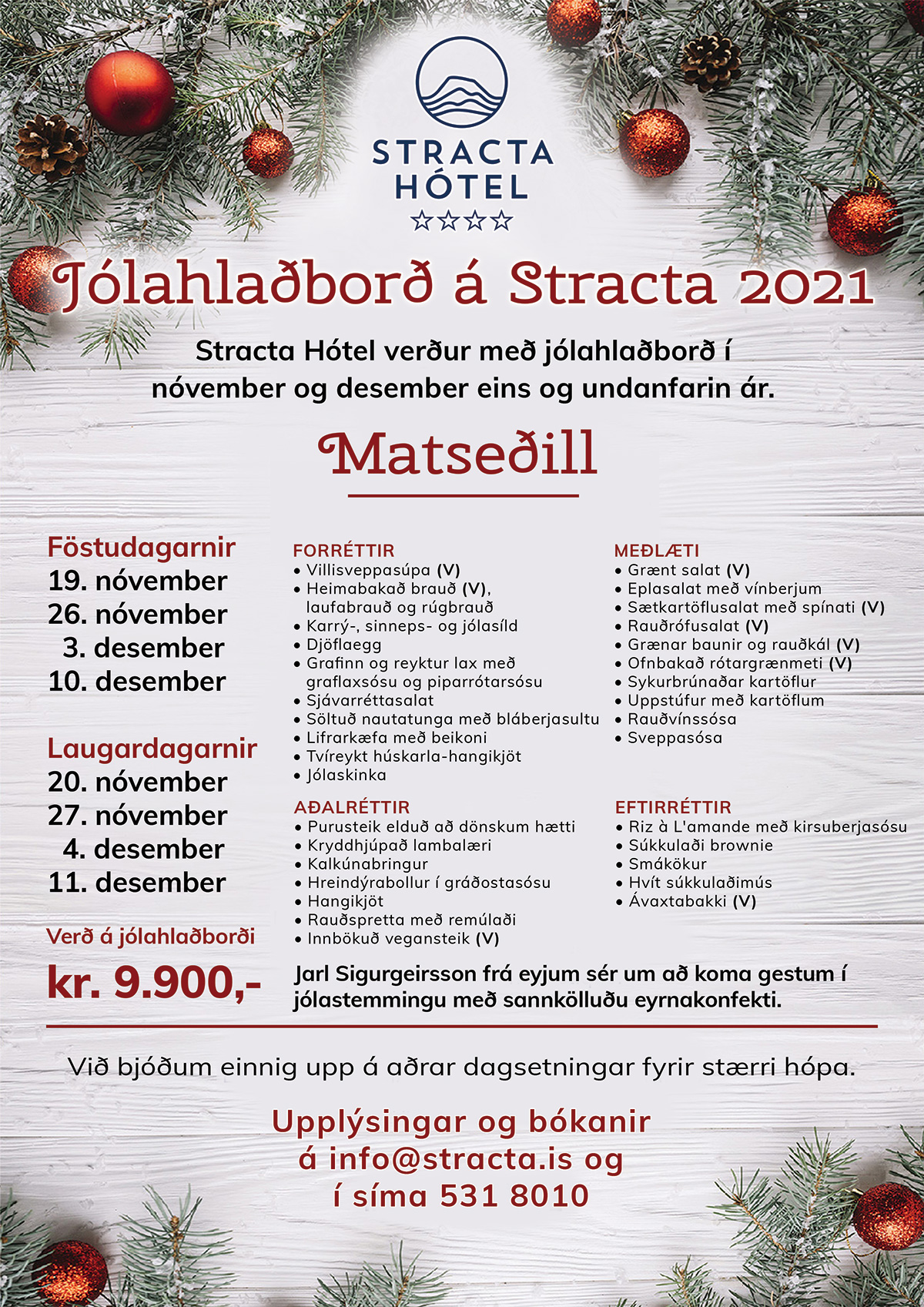 Jólahlaðborð á Stracta hóteli 2021